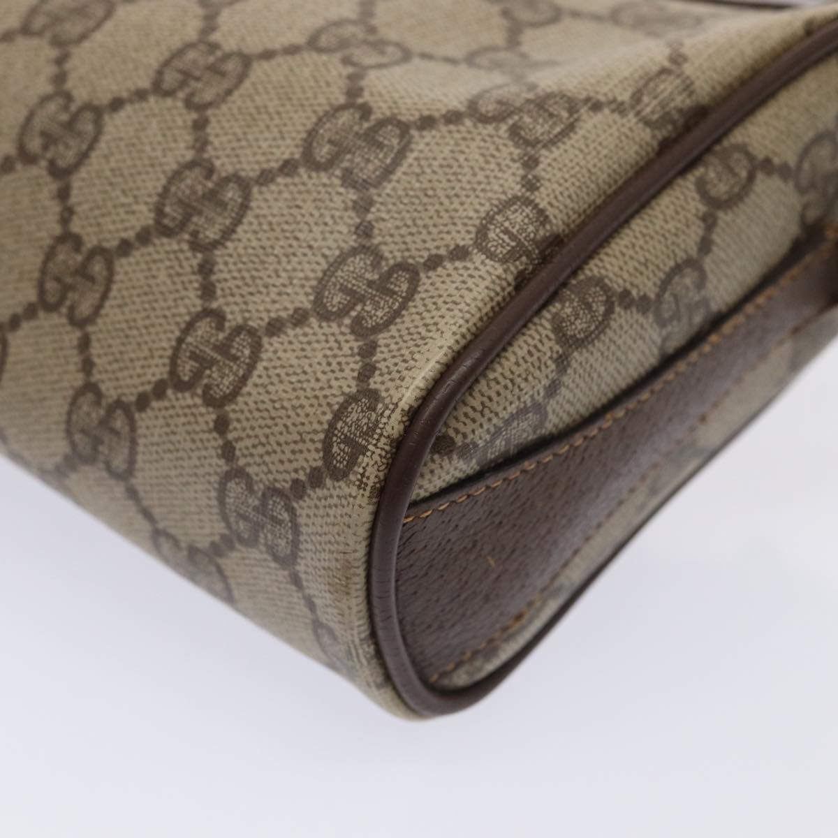 GUCCI GG Supreme Web Sherry Line Shoulder Bag PVC Beige Gold bs16981