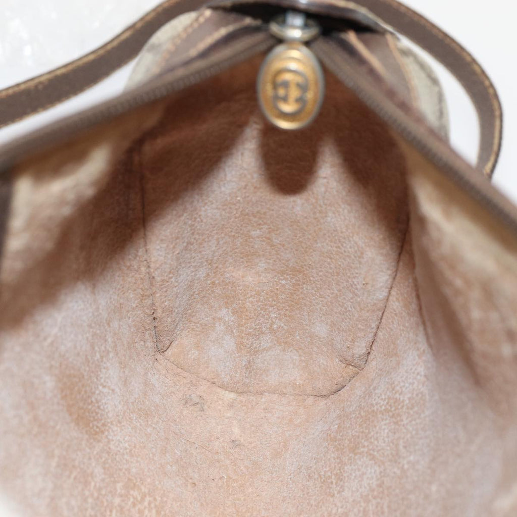 GUCCI GG Supreme Web Sherry Line Shoulder Bag PVC Beige Gold bs16981