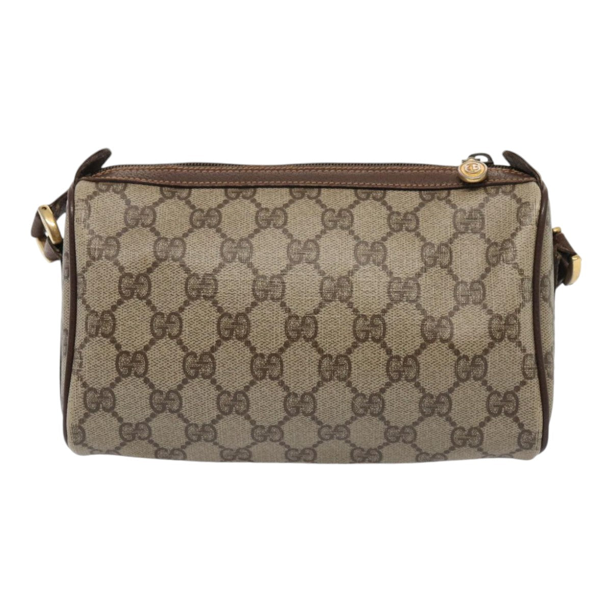 GUCCI GG Supreme Web Sherry Line Shoulder Bag PVC Beige Gold bs16981