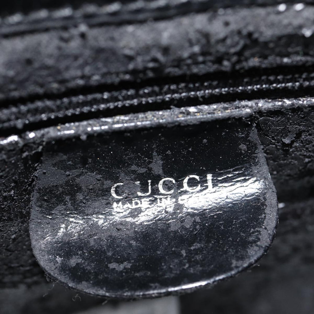 GUCCI Shoulder Bag Patent leather Black Silver bs17018