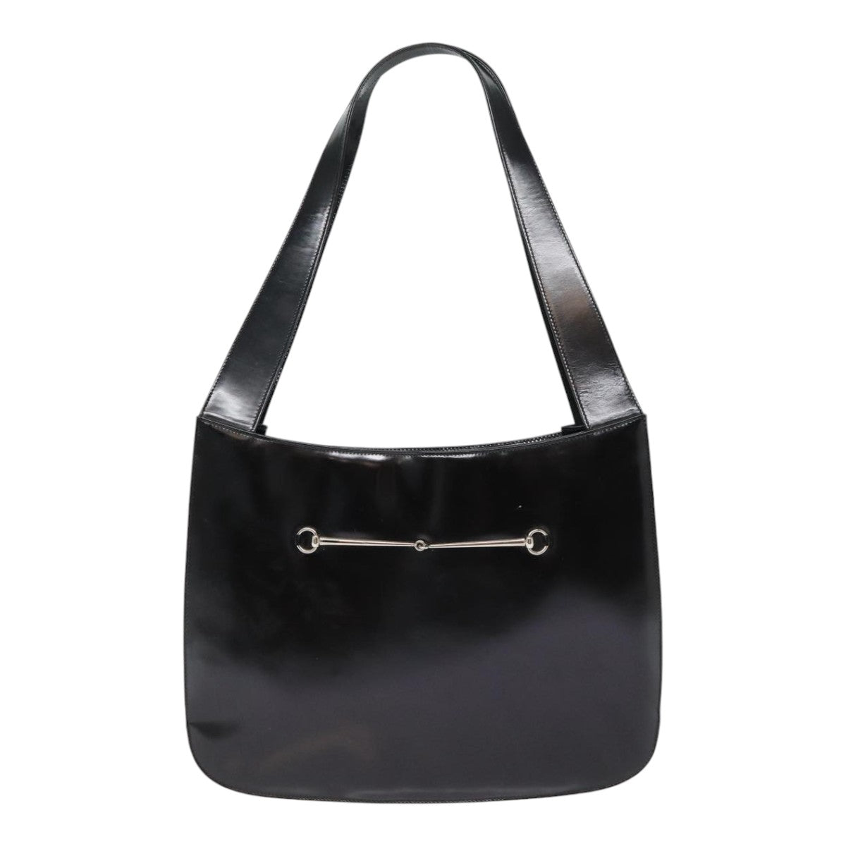 GUCCI Shoulder Bag Patent leather Black Silver bs17018