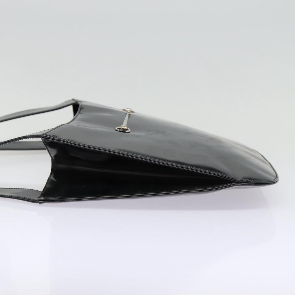 GUCCI Shoulder Bag Patent leather Black Silver bs17018