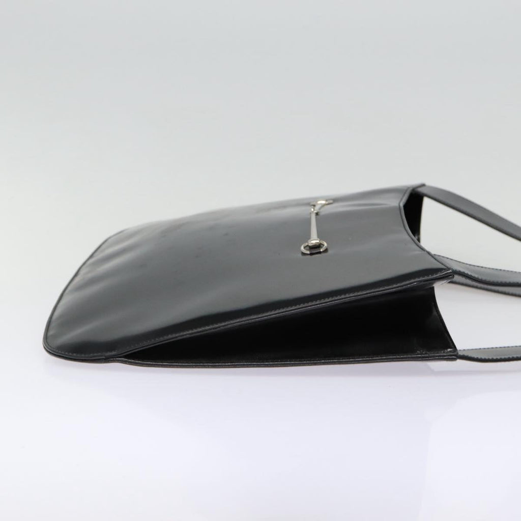GUCCI Shoulder Bag Patent leather Black Silver bs17018