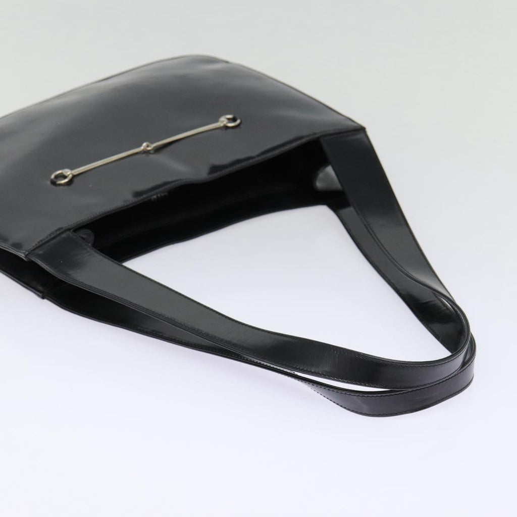 GUCCI Shoulder Bag Patent leather Black Silver bs17018