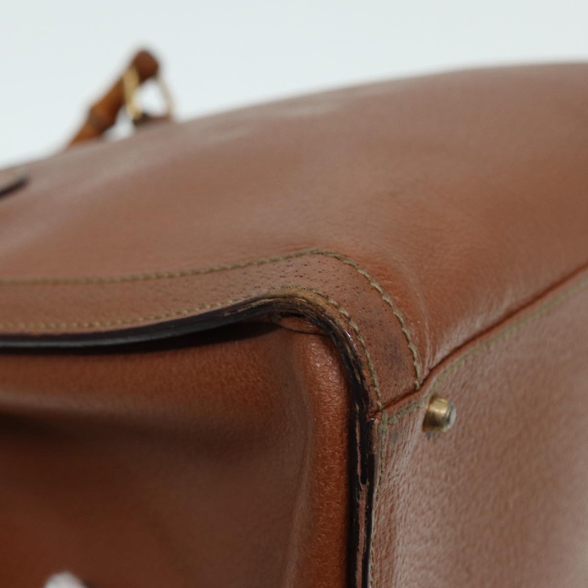 GUCCI Bamboo Hand Bag Leather Brown Gold 002 1186 0260 bs17019