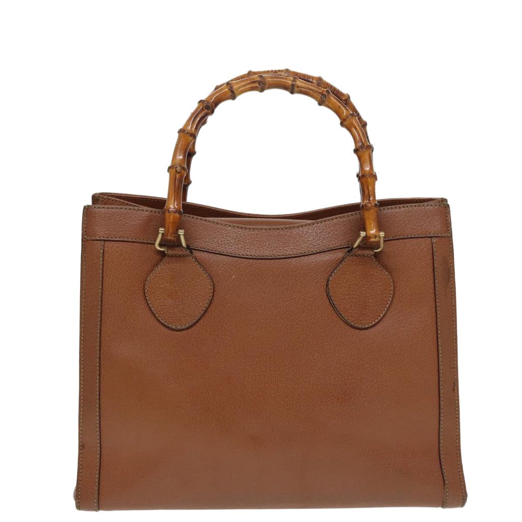 GUCCI Bamboo Hand Bag Leather Brown Gold 002 1186 0260 bs17019