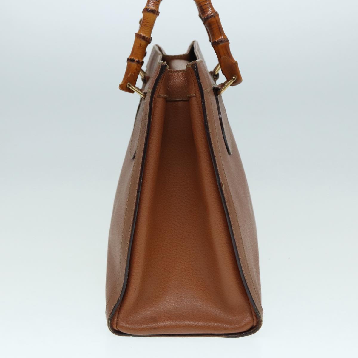 GUCCI Bamboo Hand Bag Leather Brown Gold 002 1186 0260 bs17019