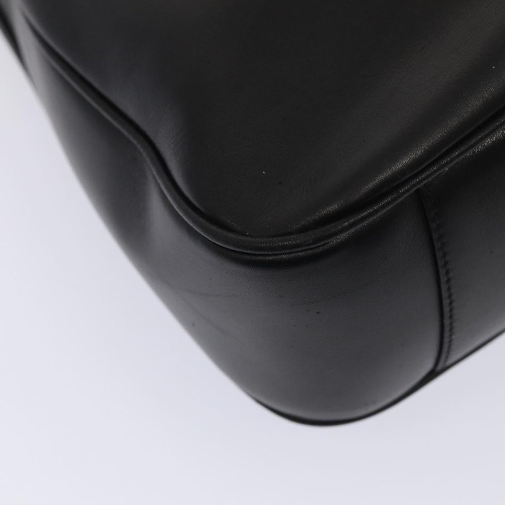 GUCCI Bamboo Hand Bag Leather Black Gold 001 3444 1638 bs17040