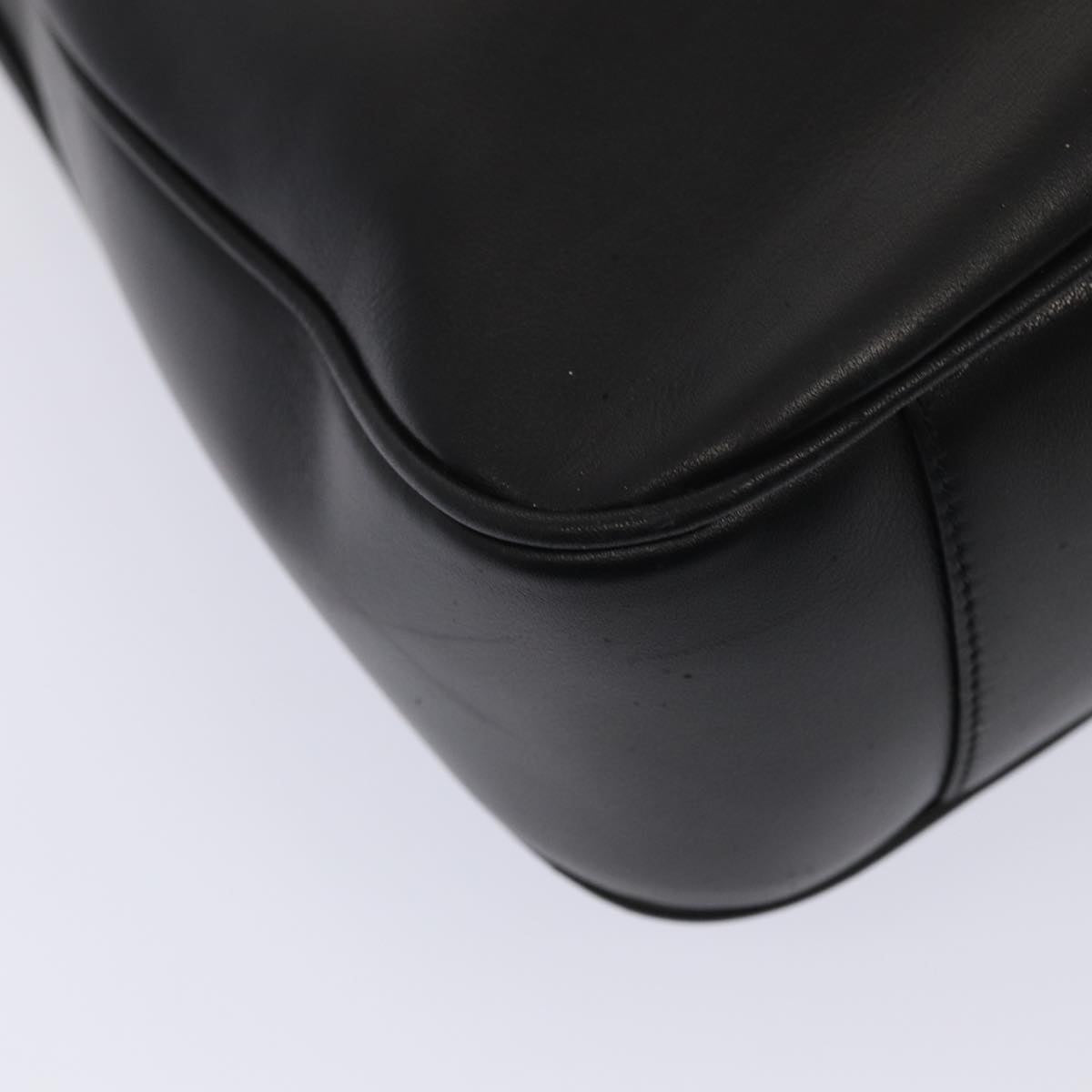 GUCCI Bamboo Hand Bag Leather Black Gold 001 3444 1638 bs17040