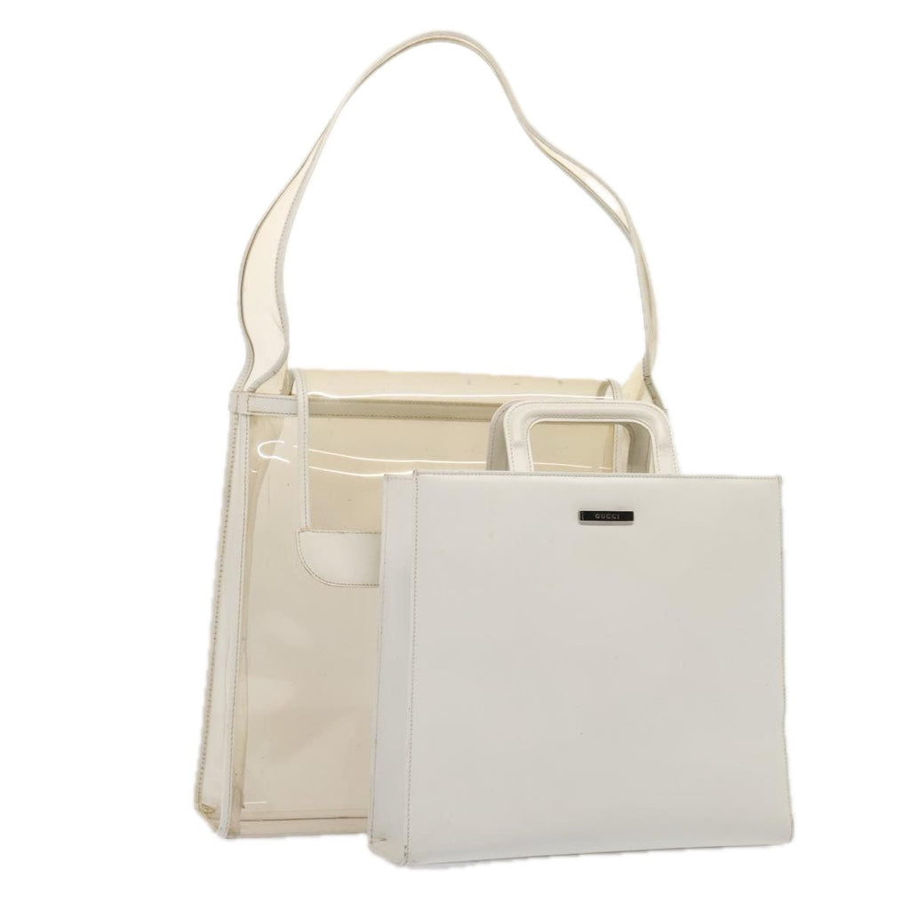 GUCCI Shoulder Bag Vinyl Clear White Silver 001 2058 1772 5 bs17041