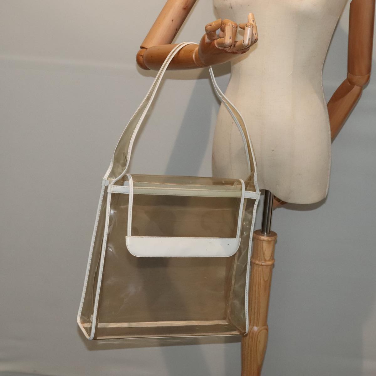 GUCCI Shoulder Bag Vinyl Clear White Silver 001 2058 1772 5 bs17041