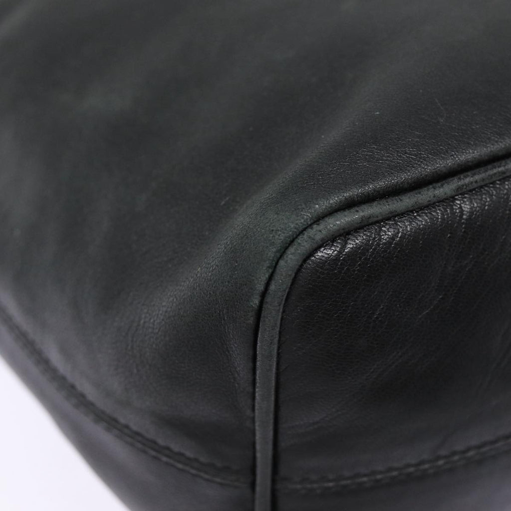 FENDI Hand Bag Leather Black Silver bs17042