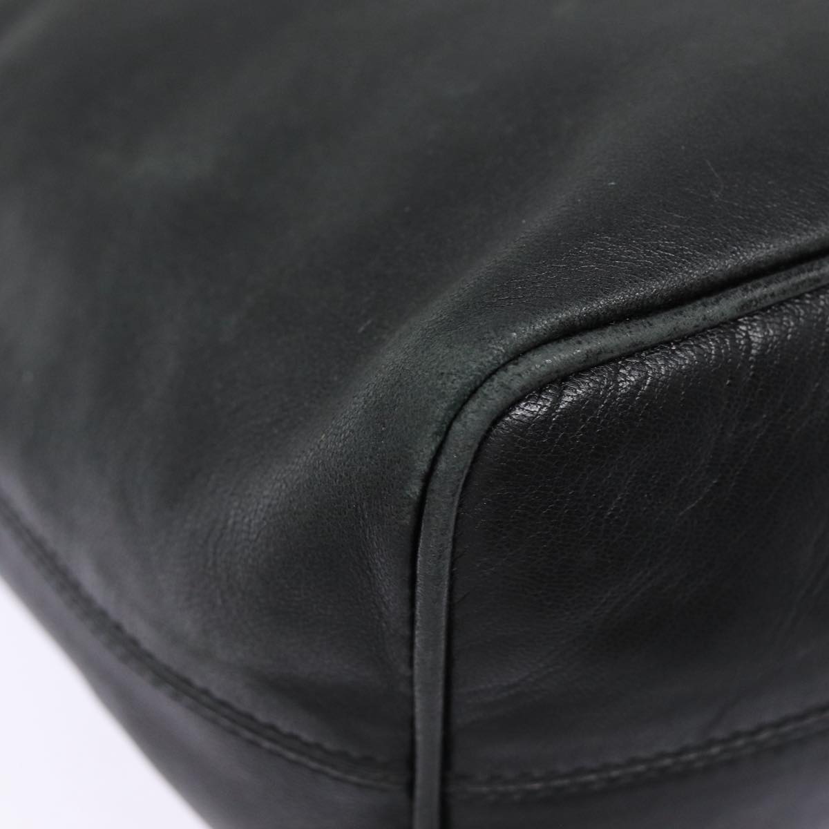 FENDI Hand Bag Leather Black Silver bs17042