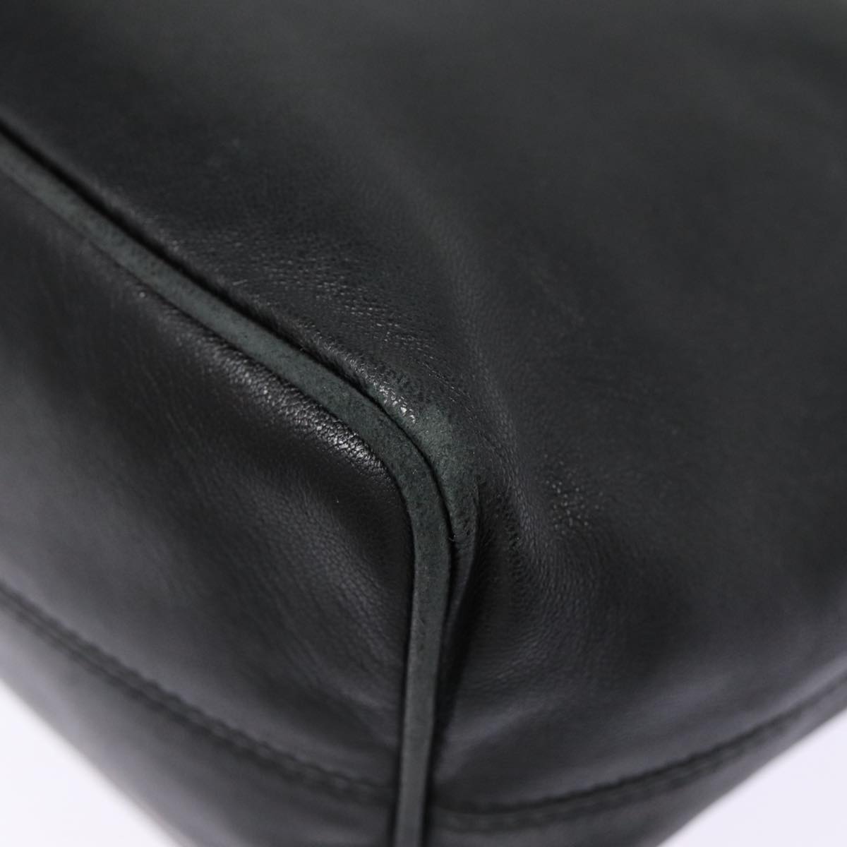 FENDI Hand Bag Leather Black Silver bs17042