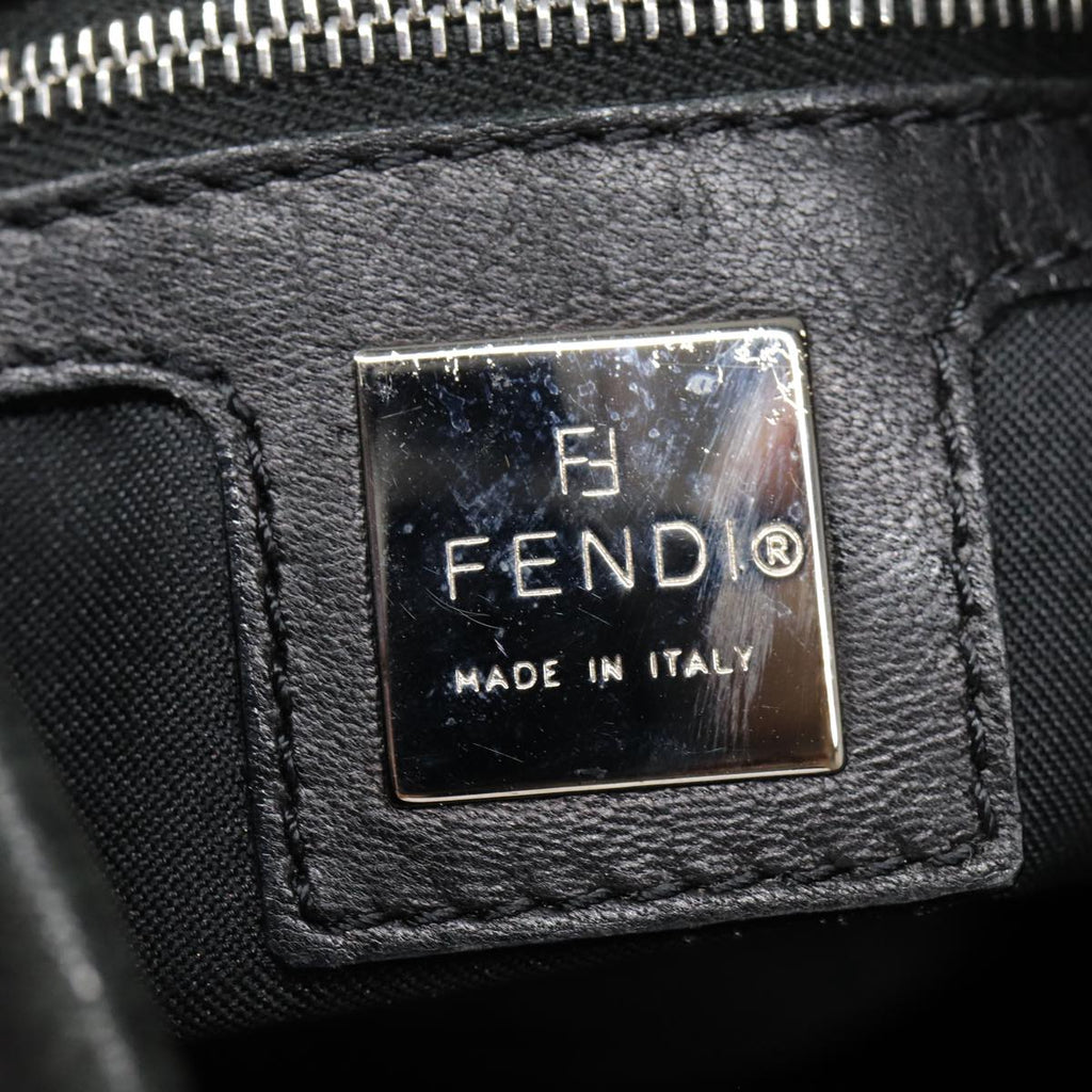 FENDI Hand Bag Leather Black Silver bs17042