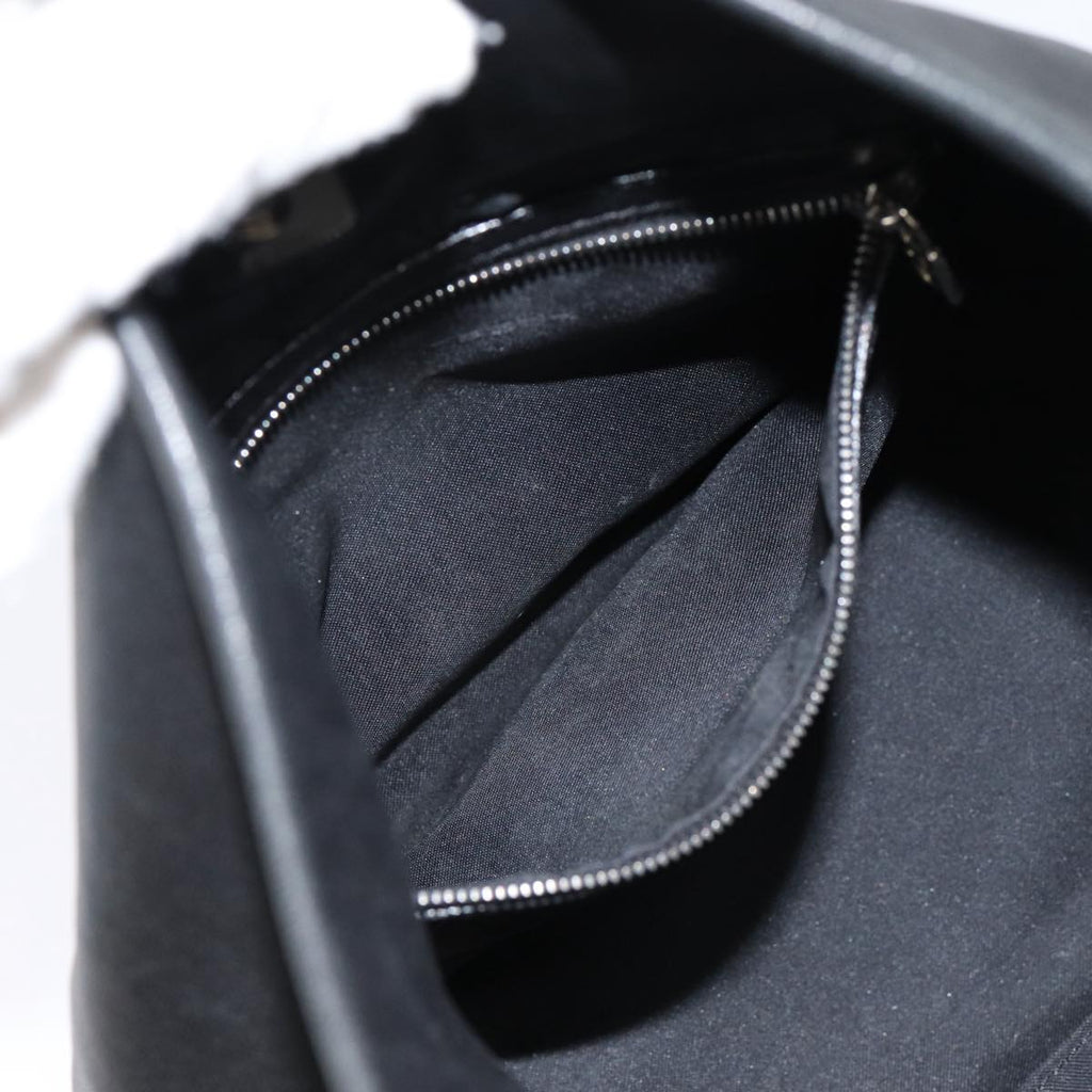FENDI Hand Bag Leather Black Silver bs17042