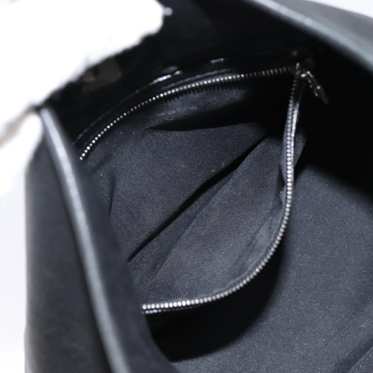 FENDI Hand Bag Leather Black Silver bs17042