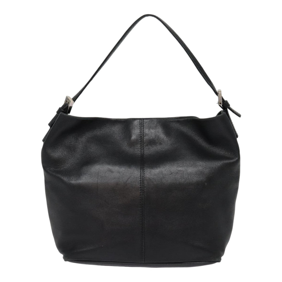 FENDI Hand Bag Leather Black Silver bs17042