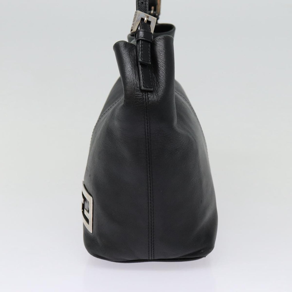 FENDI Hand Bag Leather Black Silver bs17042