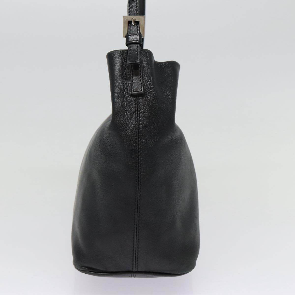 FENDI Hand Bag Leather Black Silver bs17042