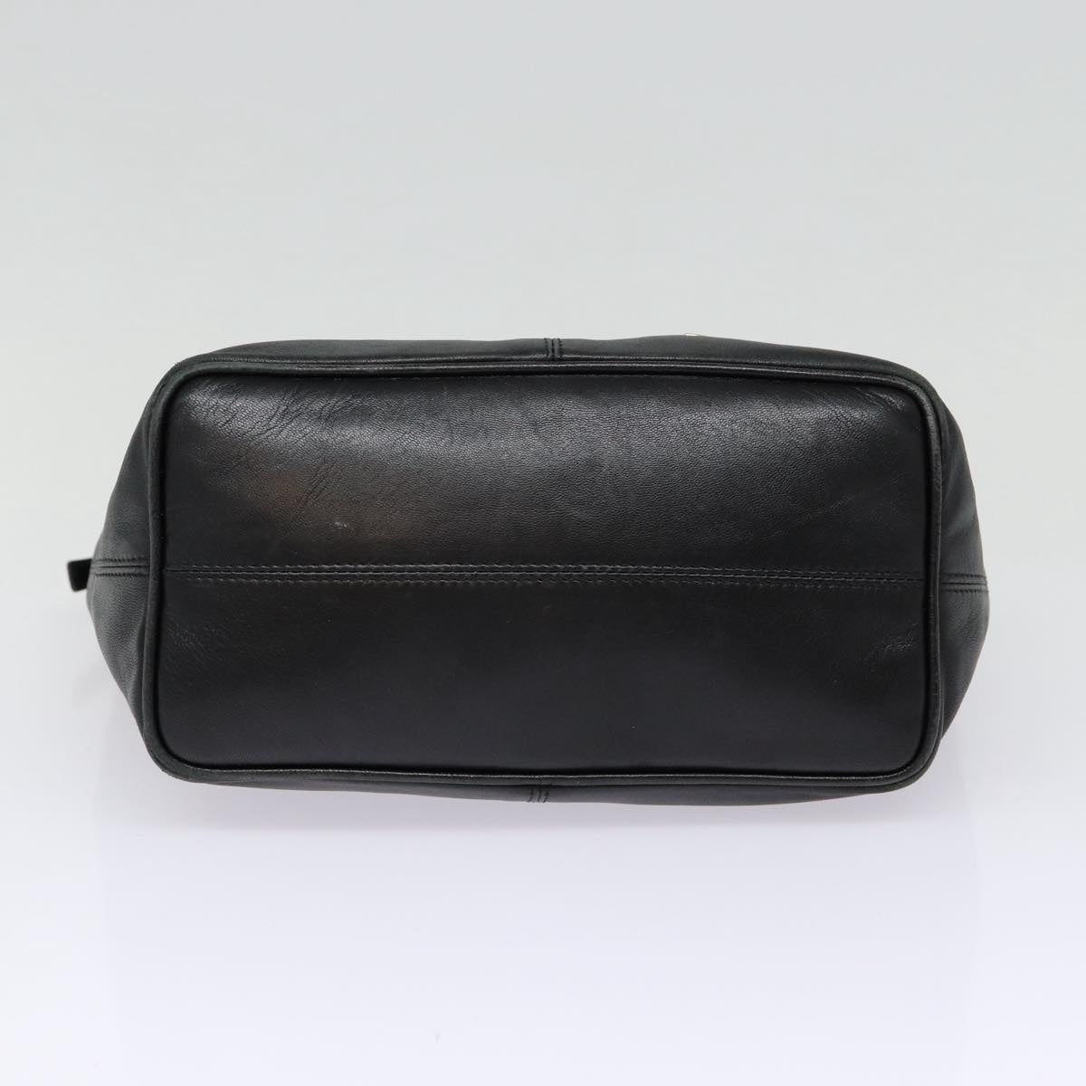 FENDI Hand Bag Leather Black Silver bs17042