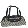 GUCCI GG Supreme Hand Bag PVC Leather Navy Gold bs17043