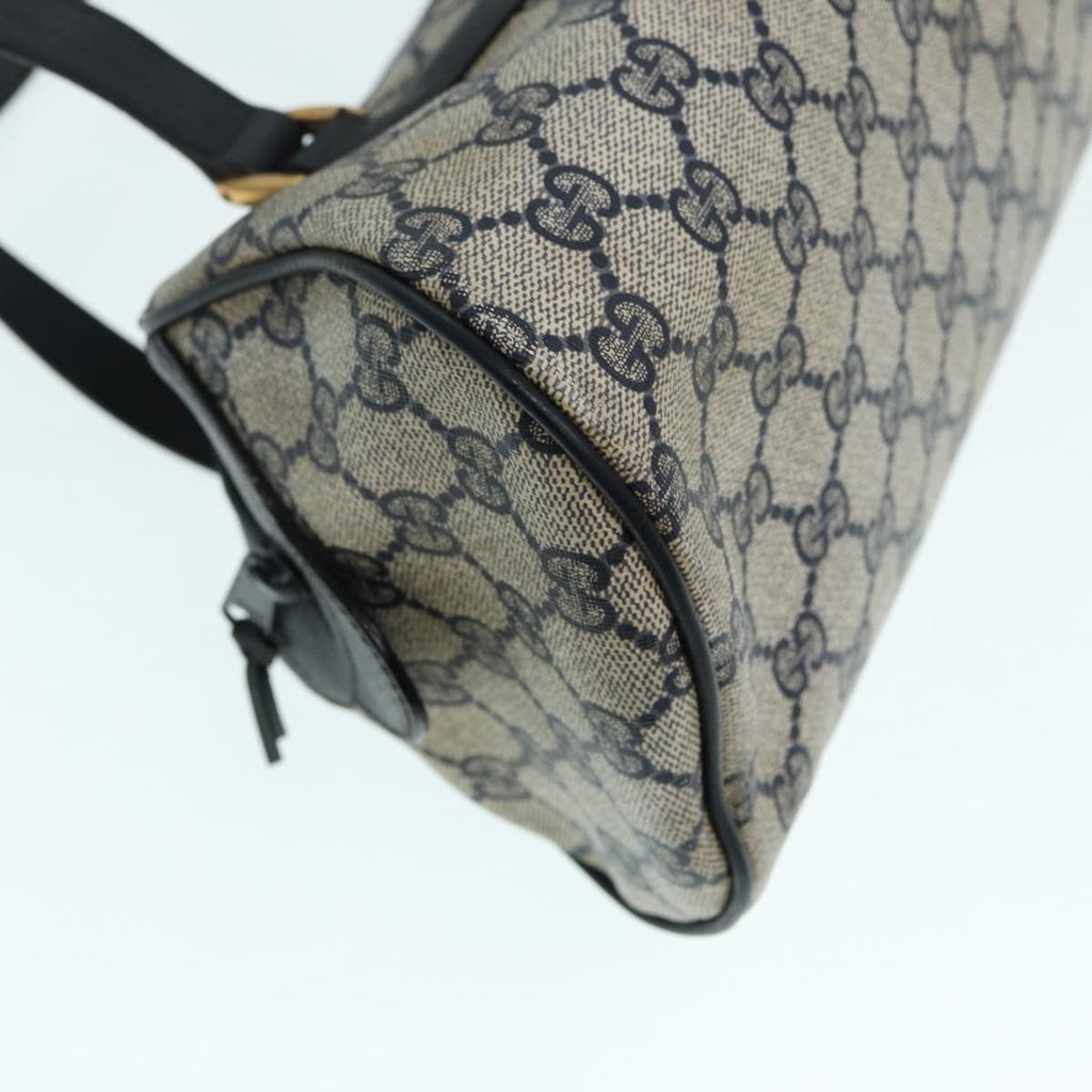 GUCCI GG Supreme Hand Bag PVC Leather Navy Gold bs17043