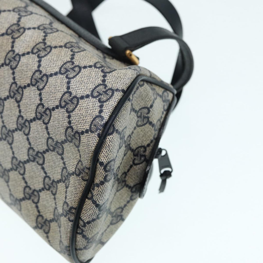 GUCCI GG Supreme Hand Bag PVC Leather Navy Gold bs17043