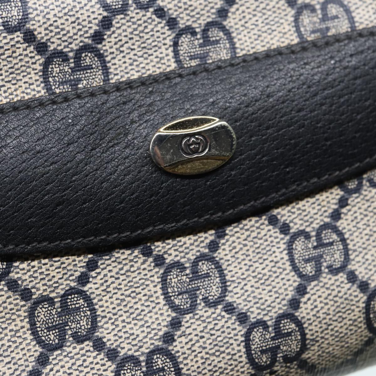 GUCCI GG Supreme Hand Bag PVC Leather Navy Gold bs17043
