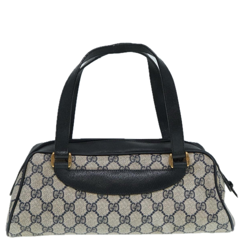 GUCCI GG Supreme Hand Bag PVC Leather Navy Gold bs17043