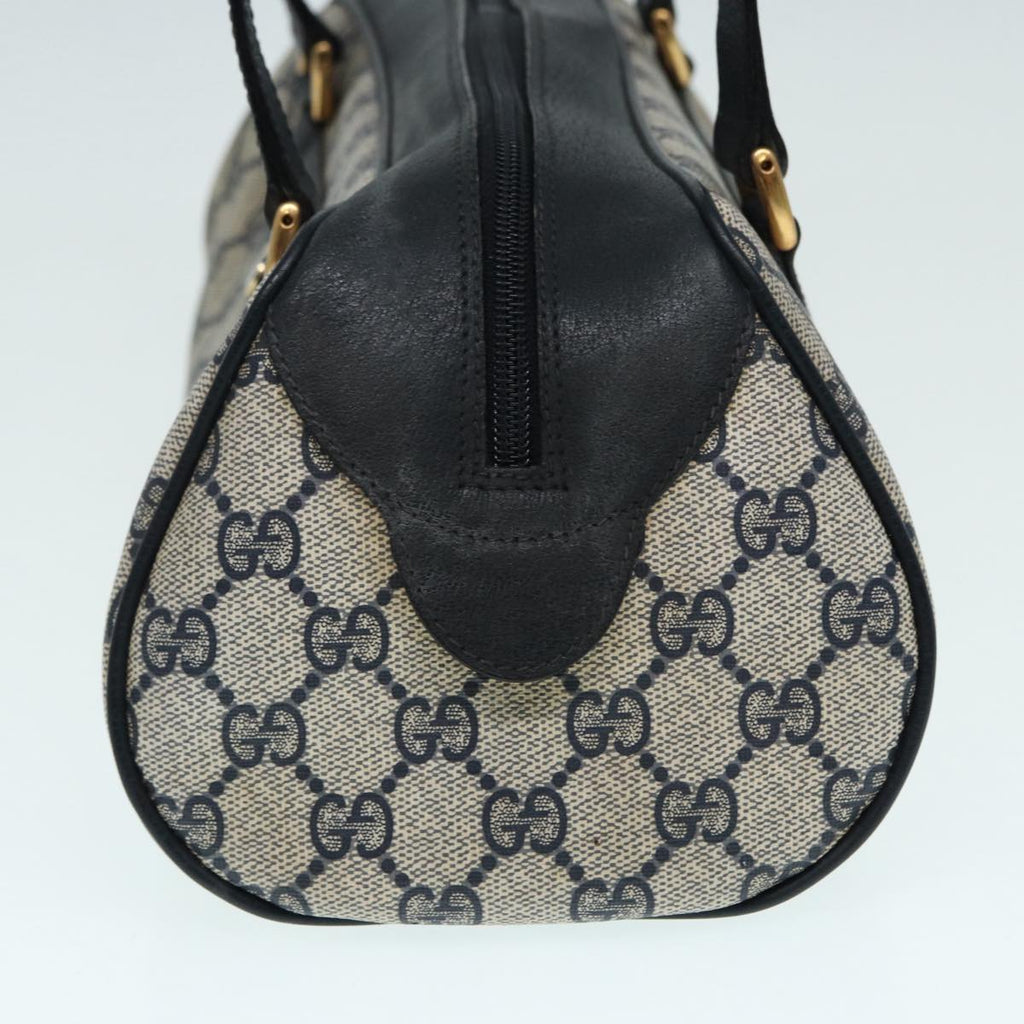 GUCCI GG Supreme Hand Bag PVC Leather Navy Gold bs17043