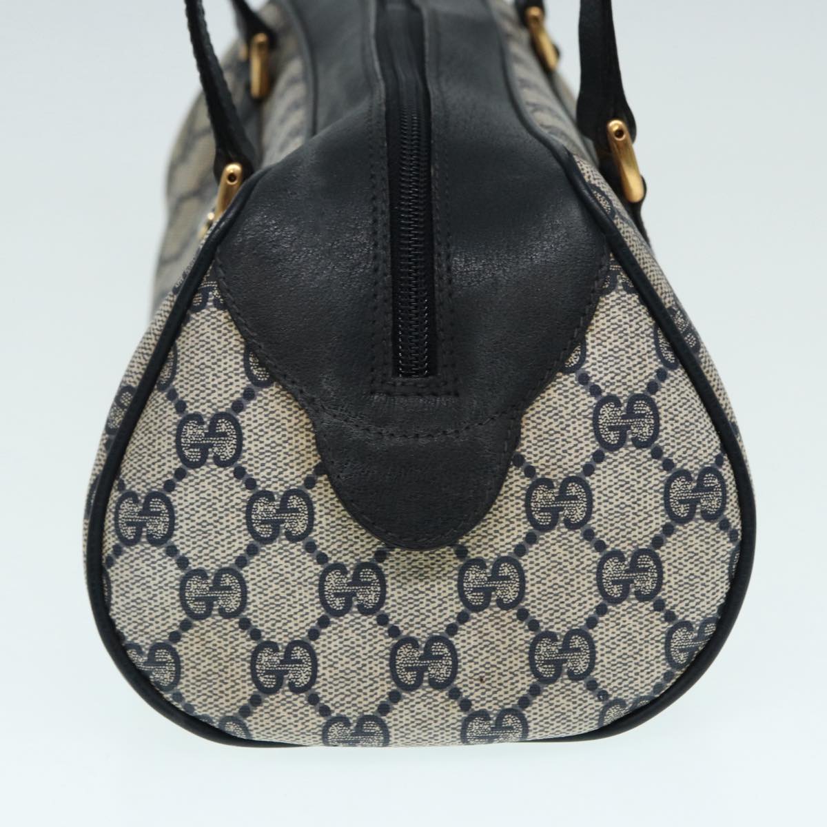 GUCCI GG Supreme Hand Bag PVC Leather Navy Gold bs17043