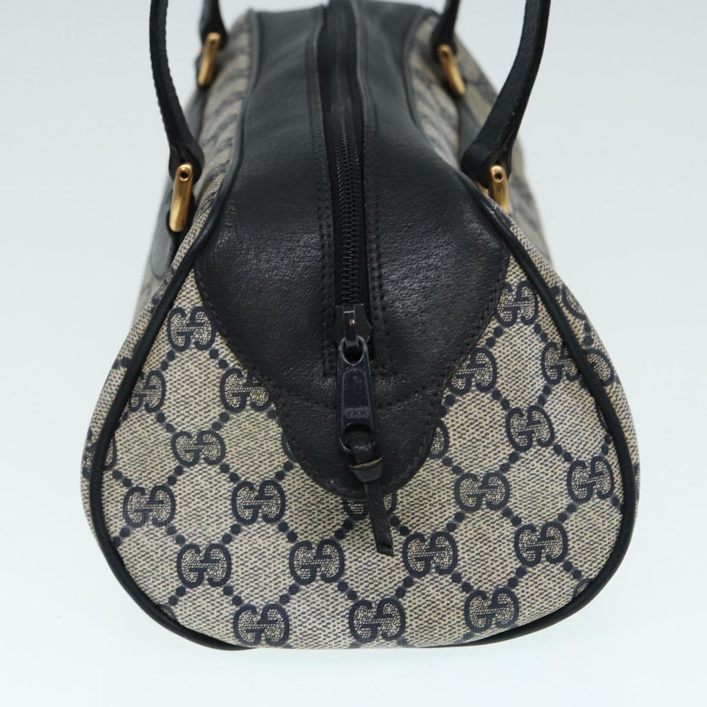 GUCCI GG Supreme Hand Bag PVC Leather Navy Gold bs17043