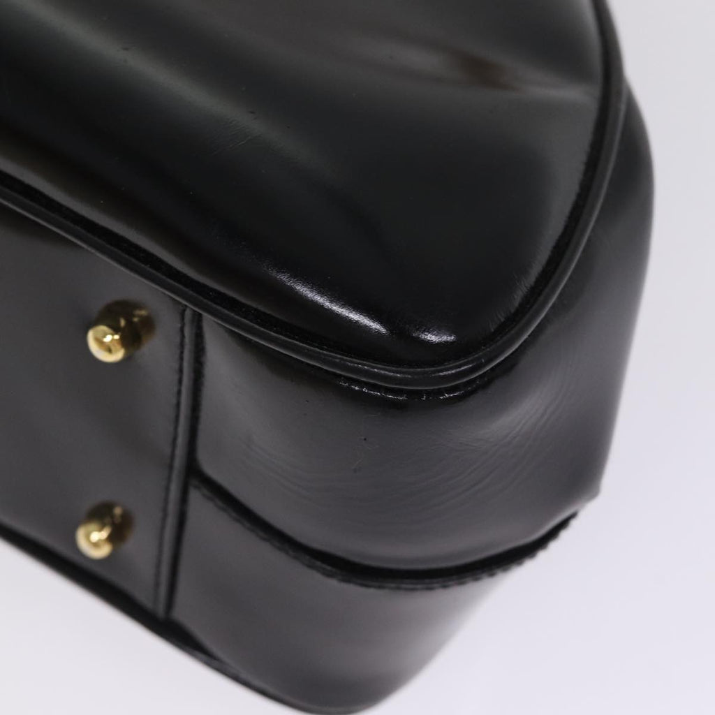 GUCCI Bamboo Hand Bag Patent Leather Black Gold 000 781 0296 bs17044