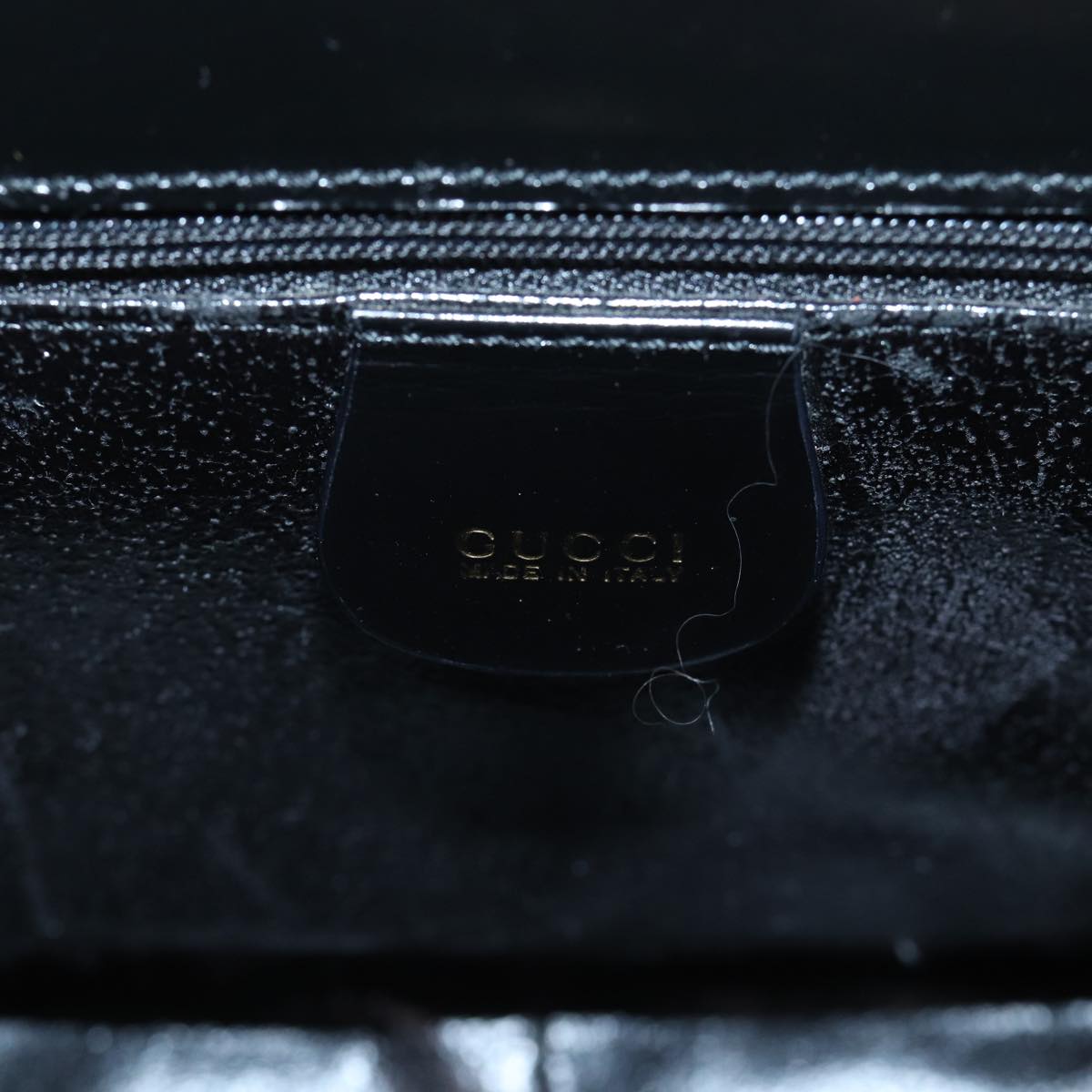 GUCCI Bamboo Hand Bag Patent Leather Black Gold 000 781 0296 bs17044