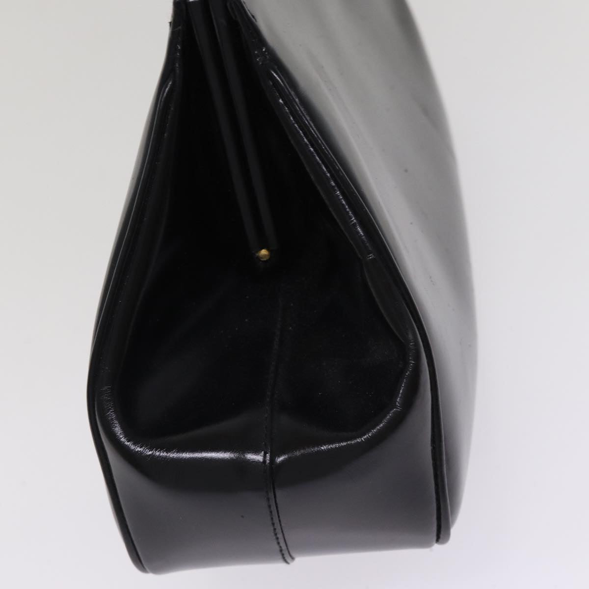 GUCCI Bamboo Hand Bag Patent Leather Black Gold 000 781 0296 bs17044