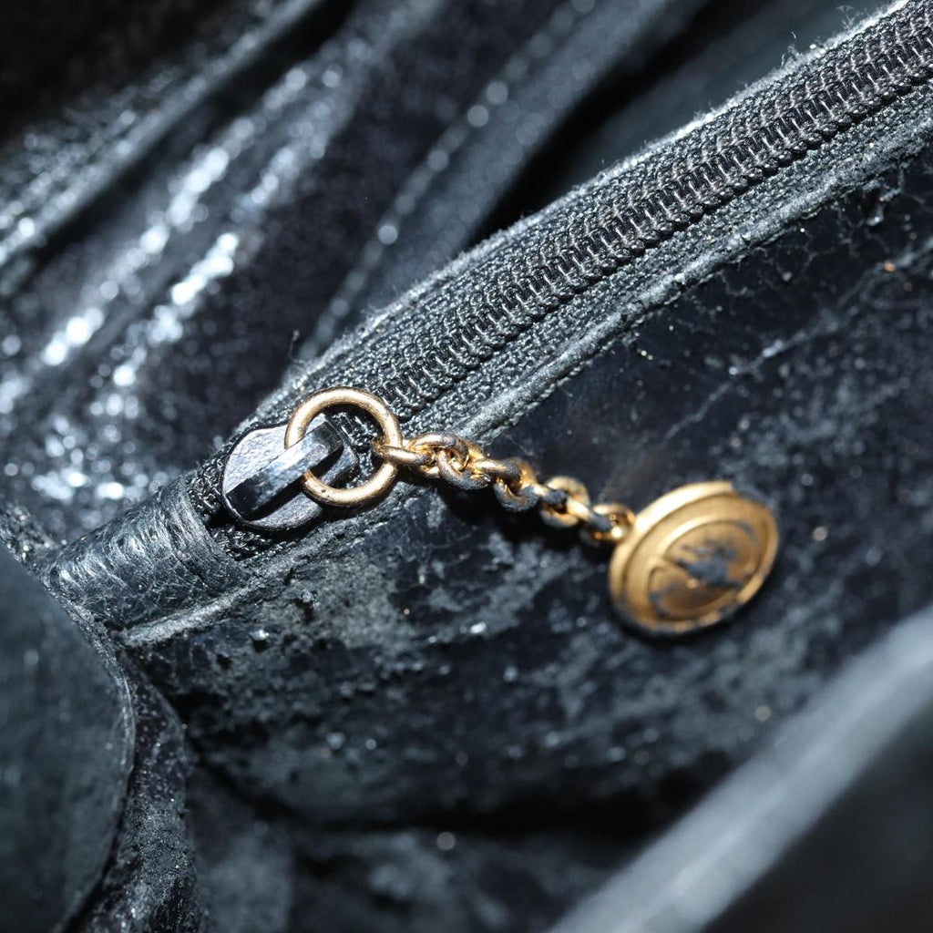 GUCCI Bamboo Hand Bag Suede Black Gold 002 123 0260 bs17116