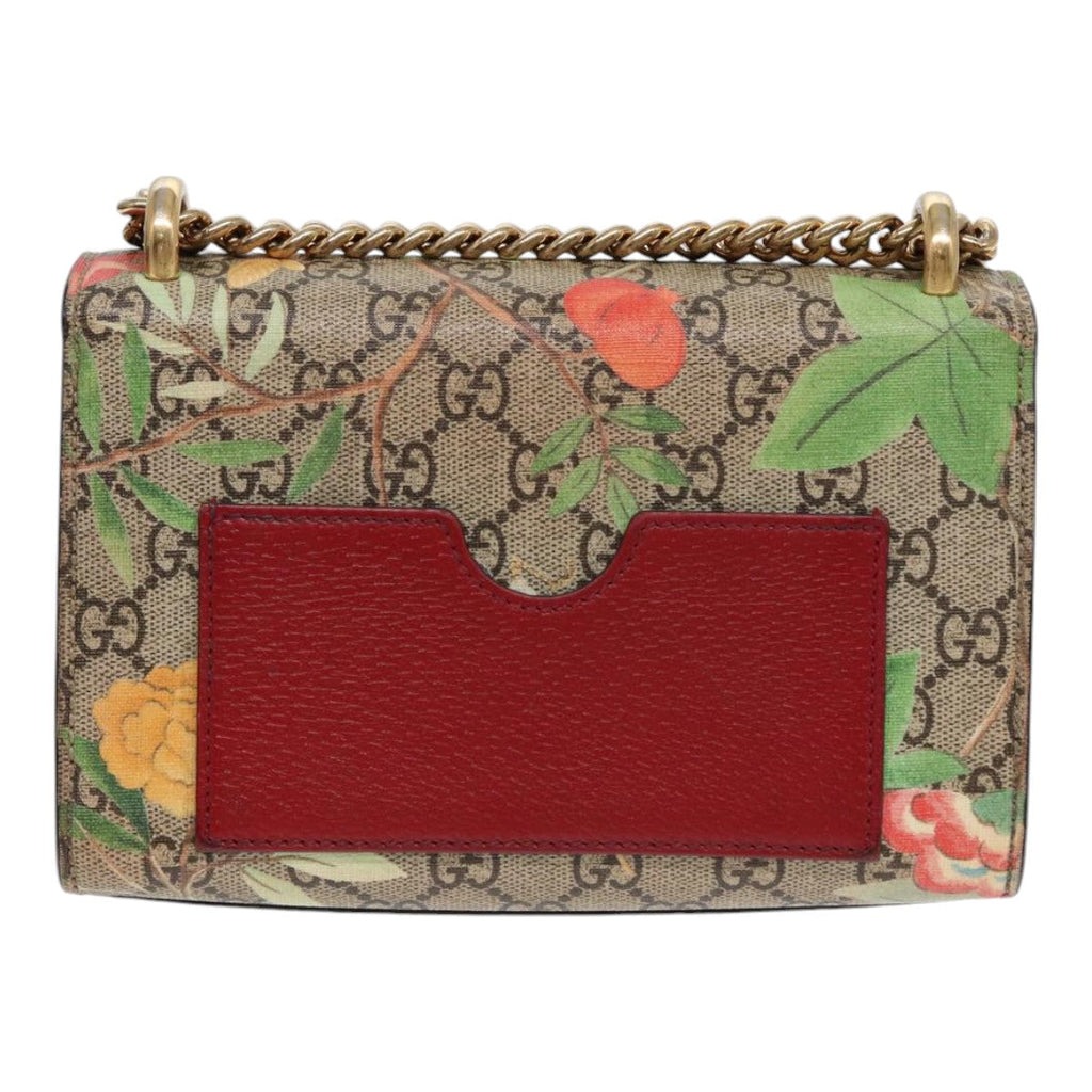 GUCCI GG Supreme Padlock Chain Shoulder Bag PVC Beige Gold 409487 bs17119