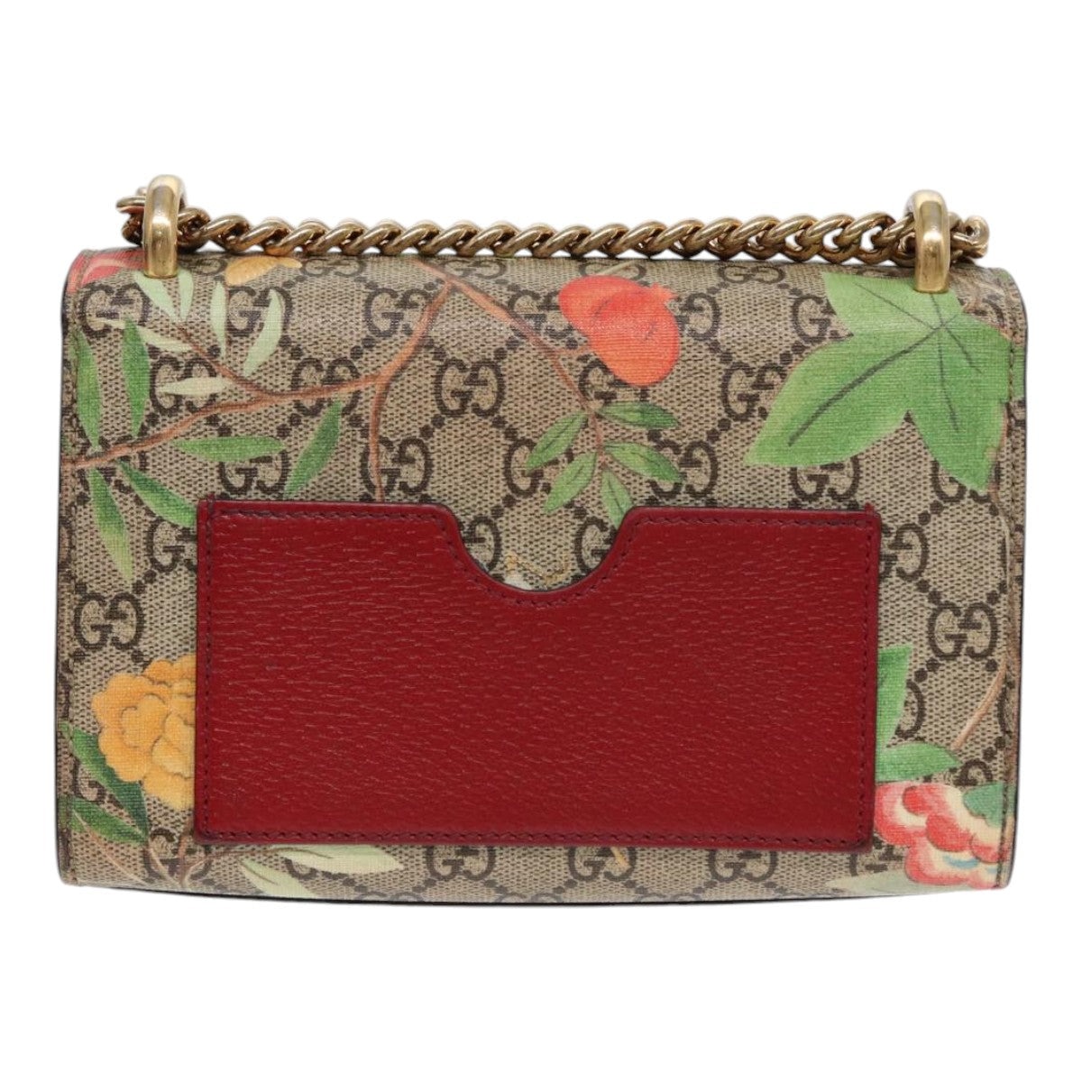 GUCCI GG Supreme Padlock Chain Shoulder Bag PVC Beige Gold 409487 bs17119