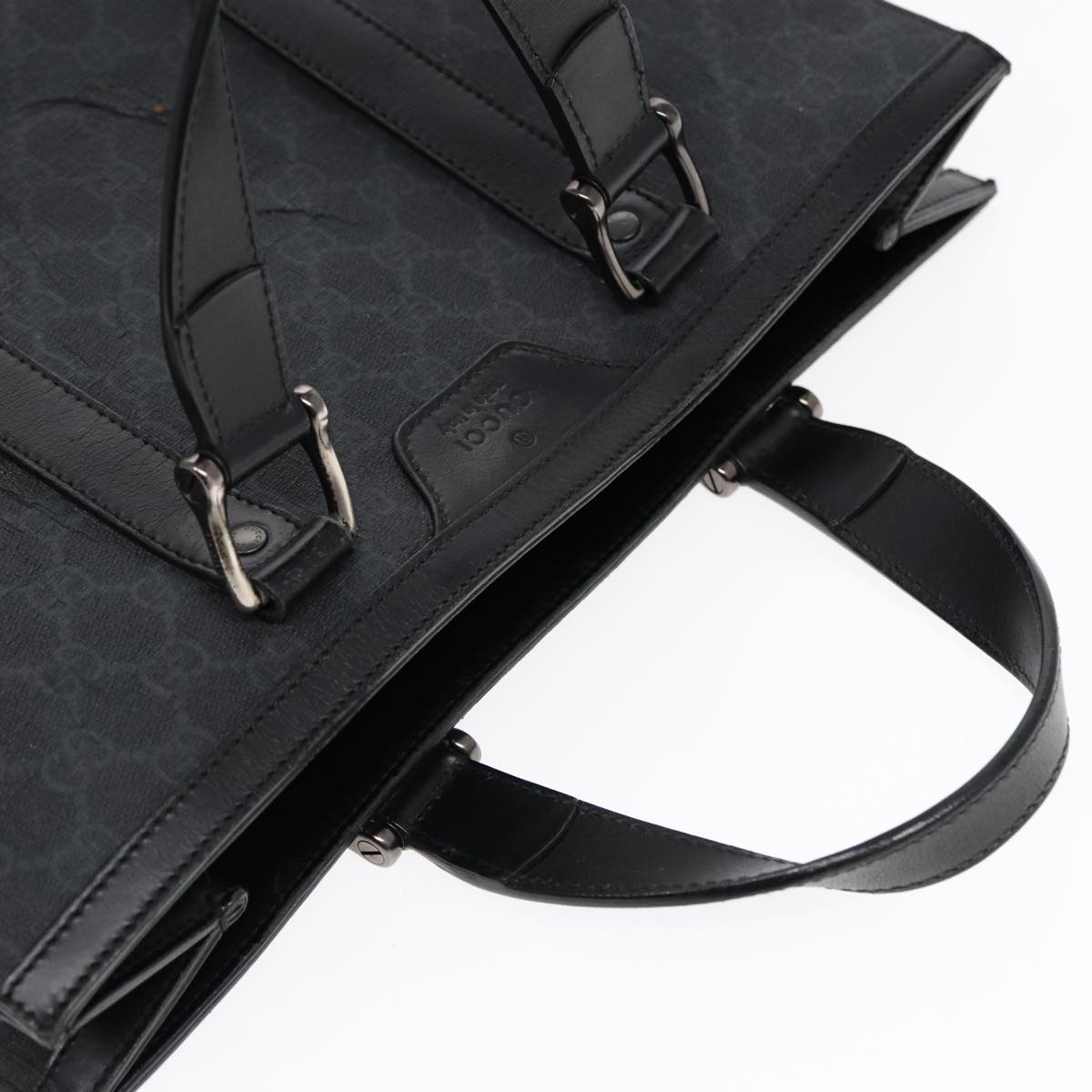 GUCCI GG Canvas Hand Bag Black 322072 bs17120