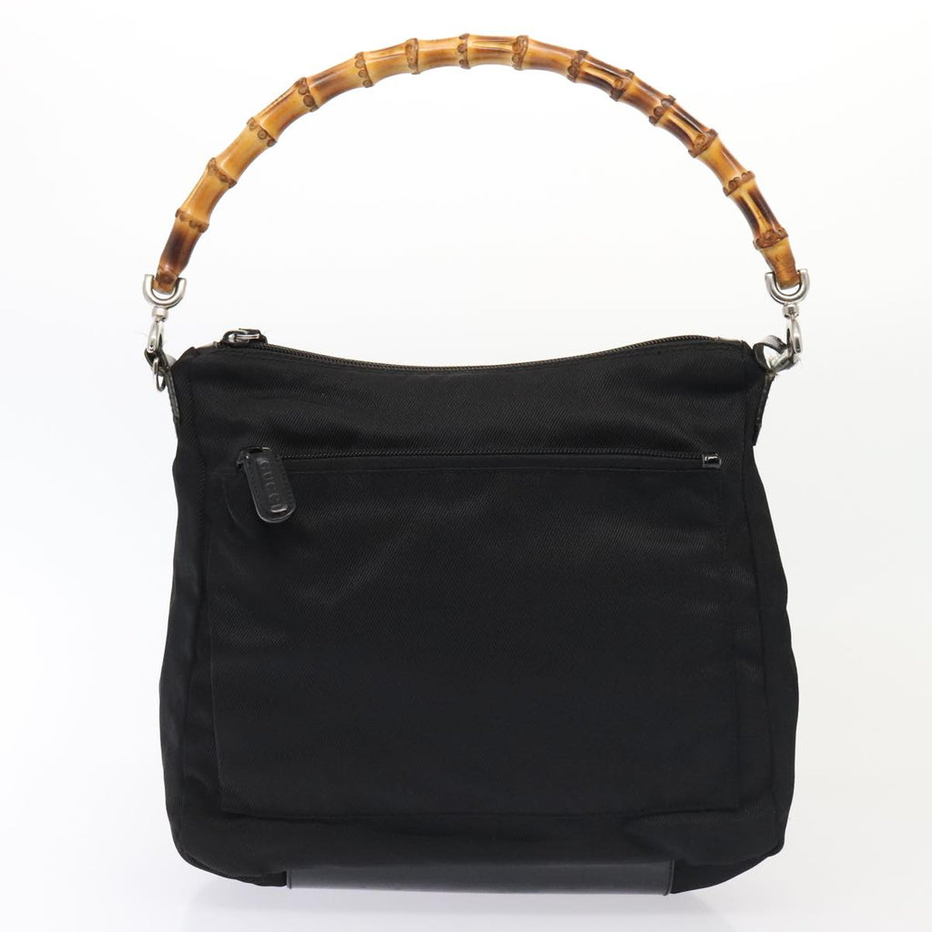 GUCCI Bamboo Hand Bag Nylon 2Set Black bs17121