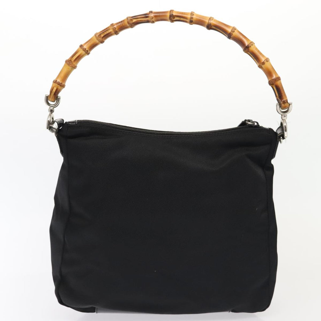 GUCCI Bamboo Hand Bag Nylon 2Set Black bs17121