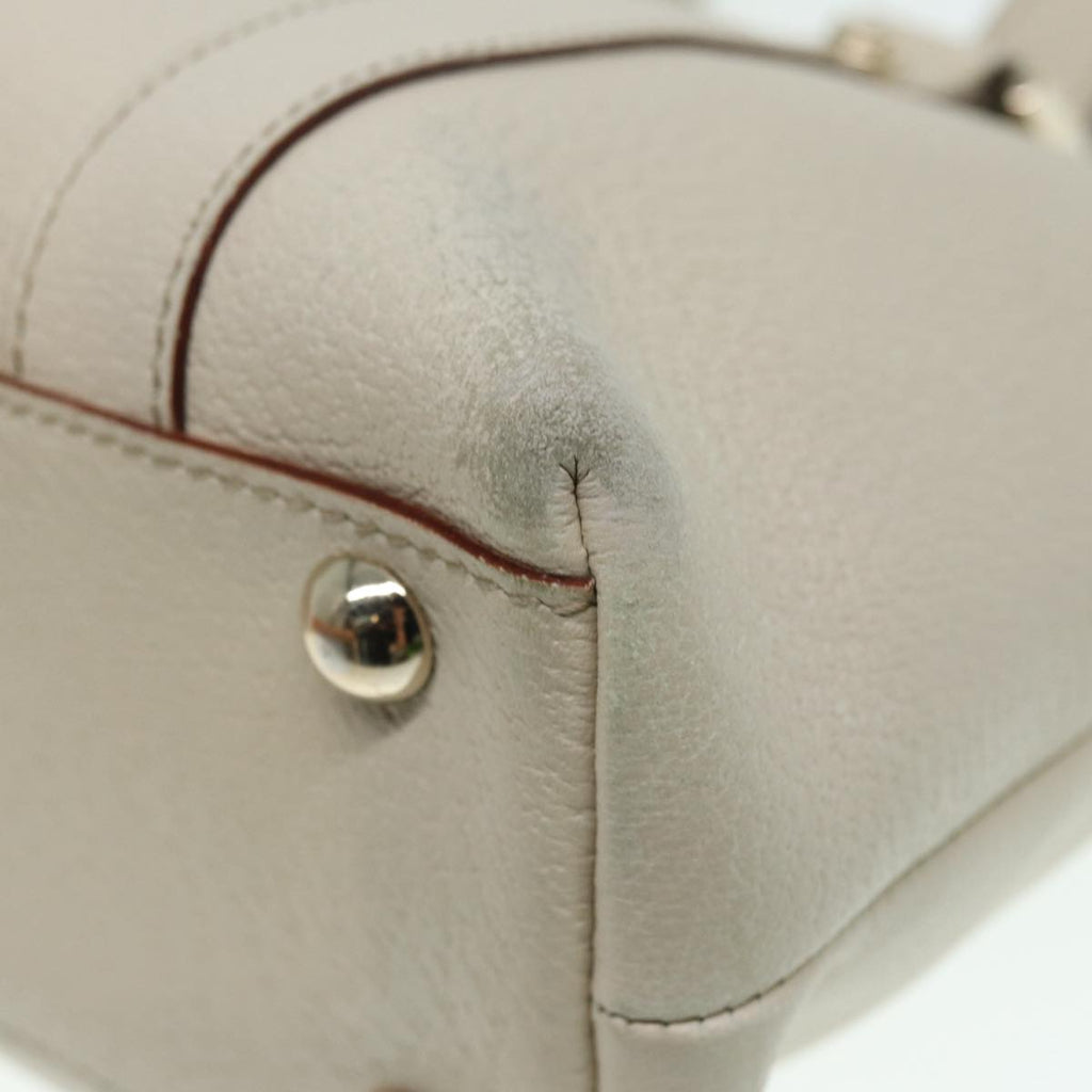 GUCCI Hand Bag Leather Beige Gold 141471 bs17126