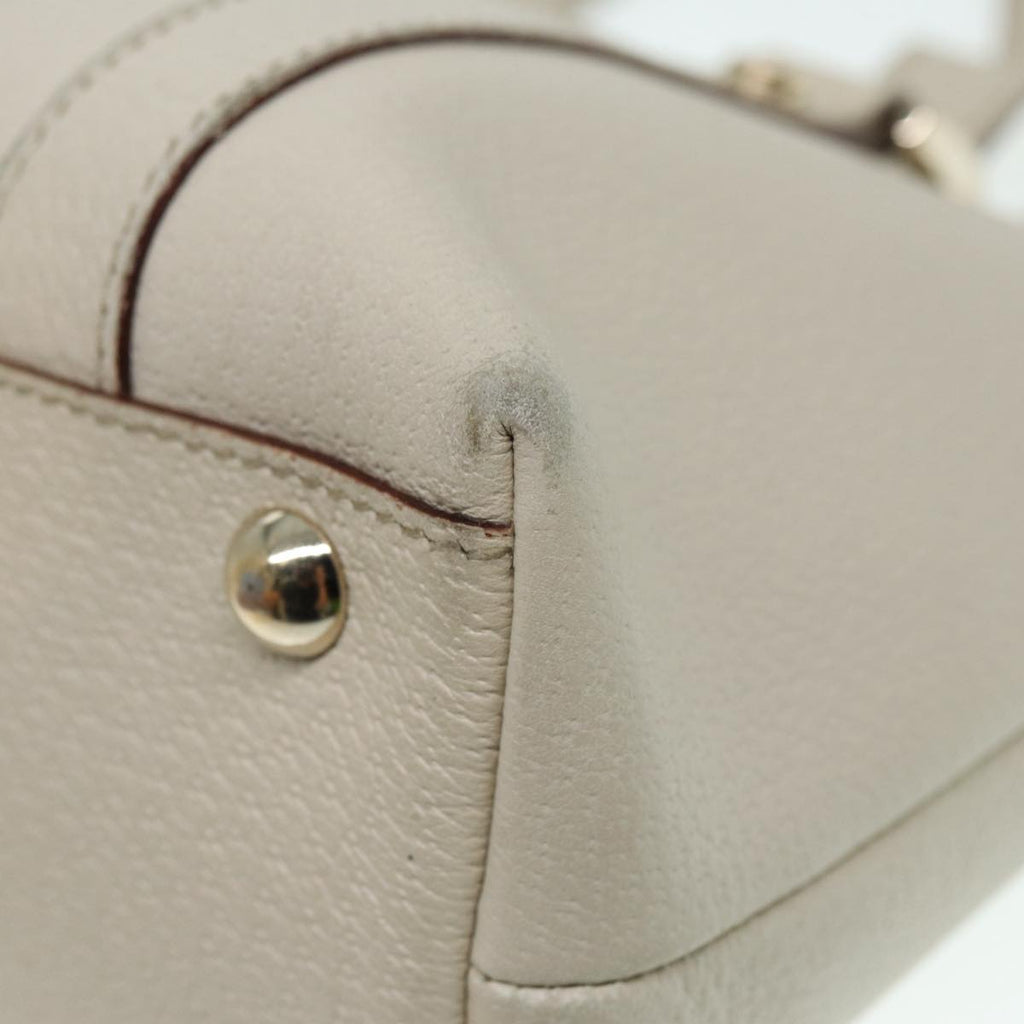GUCCI Hand Bag Leather Beige Gold 141471 bs17126