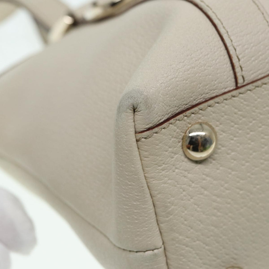 GUCCI Hand Bag Leather Beige Gold 141471 bs17126