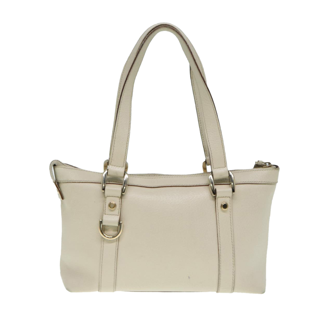 GUCCI Hand Bag Leather Beige Gold 141471 bs17126