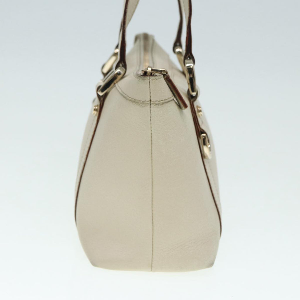 GUCCI Hand Bag Leather Beige Gold 141471 bs17126
