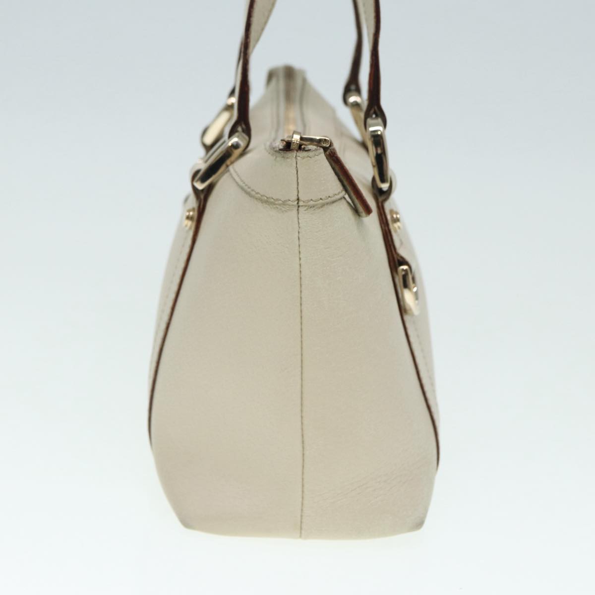 GUCCI Hand Bag Leather Beige Gold 141471 bs17126