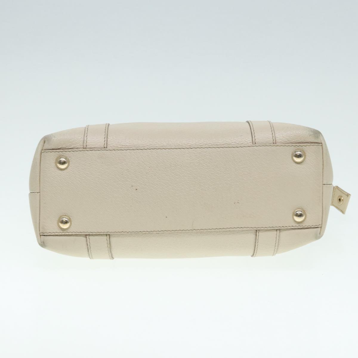 GUCCI Hand Bag Leather Beige Gold 141471 bs17126