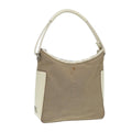 GUCCI Hand Bag Canvas Leather Beige Silver 001 3766 bs17134